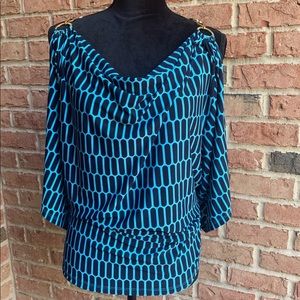 Michael Kors Woman’s Cold Shoulder Blouse/Top Sz L